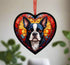 Boston Terrier Stained Glass Effect Heart Suncatcher